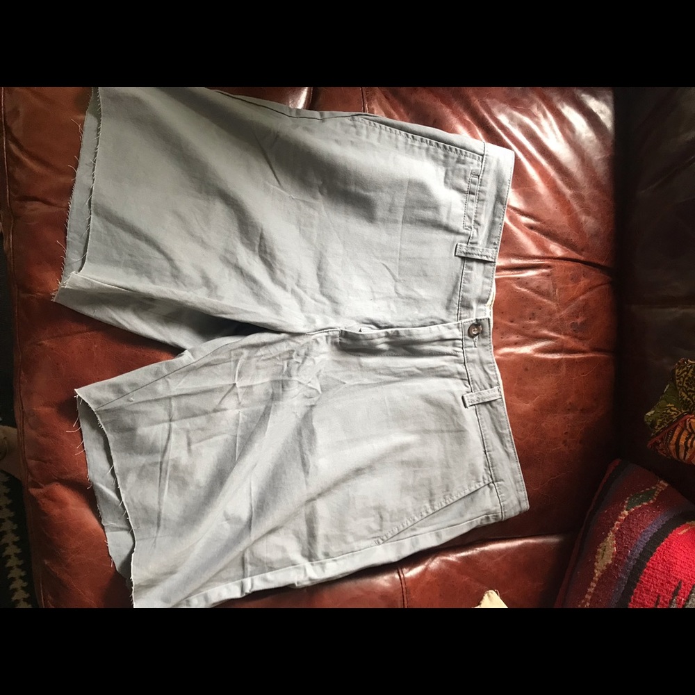 Men’s cutoff chino shorts.